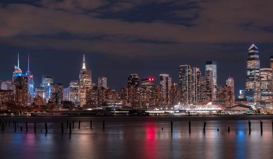scenic view of city during evening